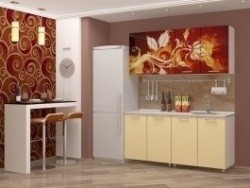 Кухня с фотопечатью Огненный цветок 1,6 м Фабрика мебели Дисави