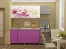 Кухня с фотопечатью Орхидея 1,6 м Фабрика мебели Дисави