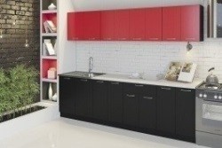 Кухня Лана - Черный / красный производство Артём-мебель