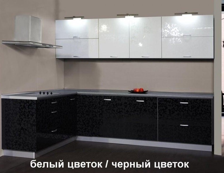 Кухня EvoGloss P-207 Белый / черный купить в Беларуси Сапермебель