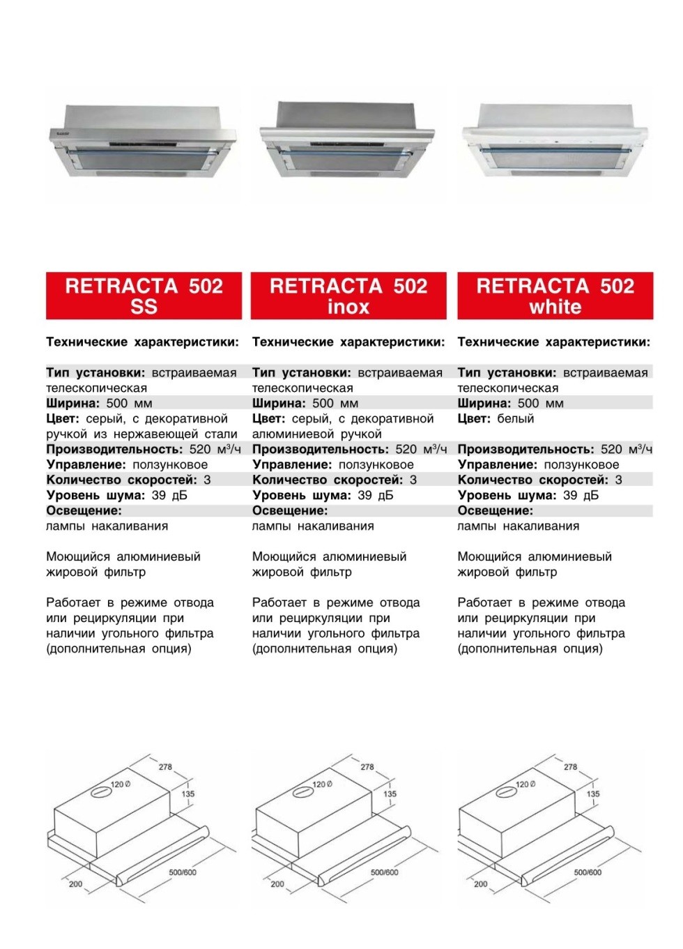 Кухонная вытяжка EXITEQ RETRACTA 2301 в Беларуси недорого. Каталог и цены