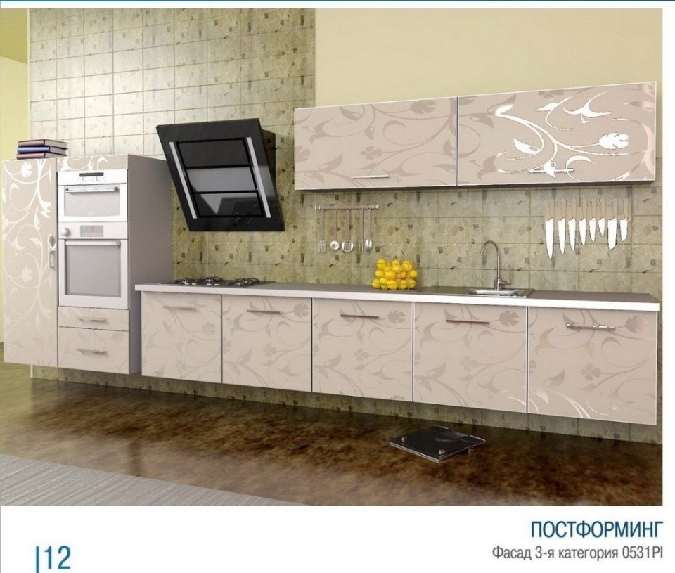 Кухня на заказ Монтанья бежевая в Бобруйске. Цена и фото
