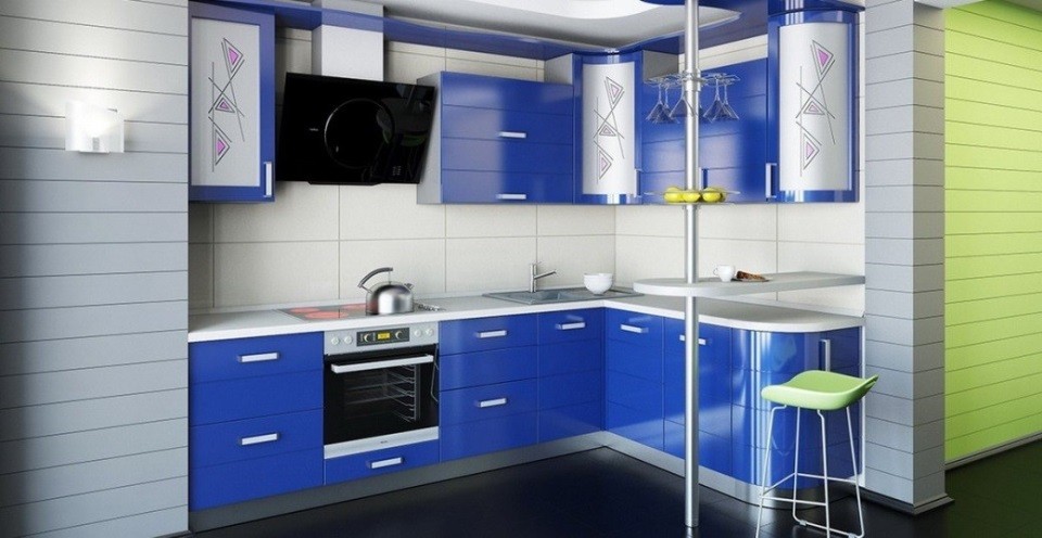 Кухня Венеция синий глянец в Борисове недорого. Каталог, фото, цены производителя